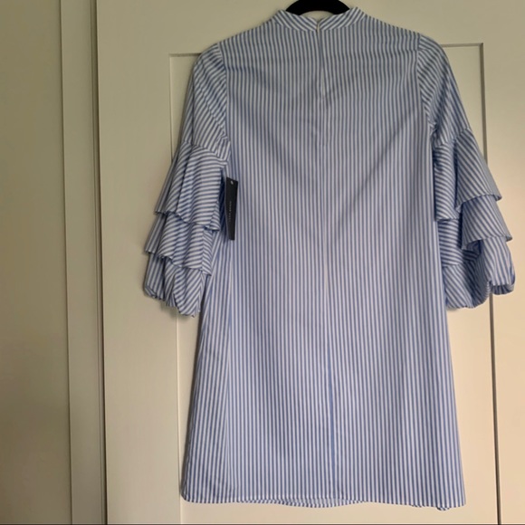 Zara | Striped Tunic Ruffled Sleeve Dress - Picture 8 of 14